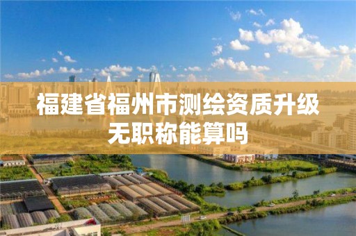 福建省福州市測繪資質升級無職稱能算嗎