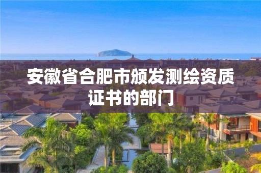 安徽省合肥市頒發(fā)測繪資質(zhì)證書的部門