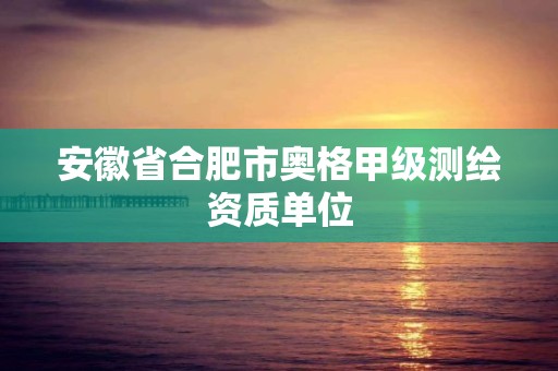 安徽省合肥市奧格甲級測繪資質單位