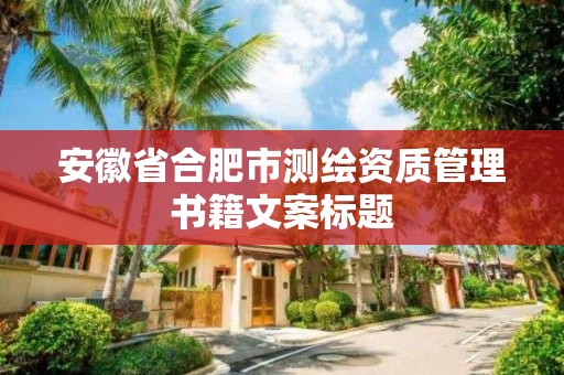 安徽省合肥市測繪資質管理書籍文案標題