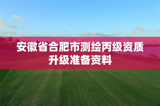 安徽省合肥市測繪丙級資質升級準備資料