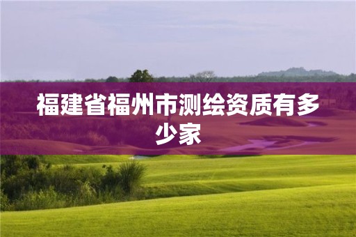 福建省福州市測(cè)繪資質(zhì)有多少家