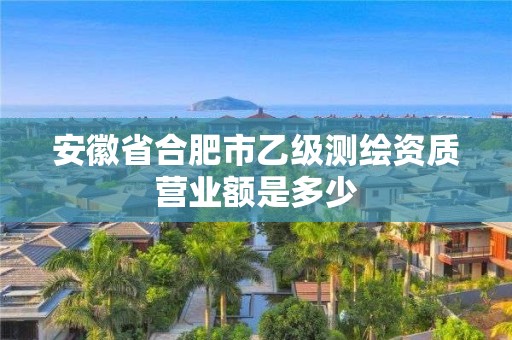 安徽省合肥市乙級(jí)測(cè)繪資質(zhì)營(yíng)業(yè)額是多少