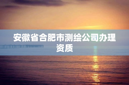 安徽省合肥市測繪公司辦理資質