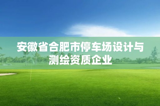 安徽省合肥市停車場設計與測繪資質企業