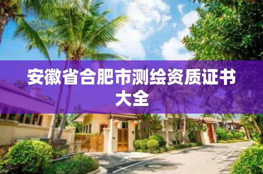 安徽省合肥市測繪資質證書大全