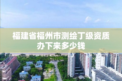 福建省福州市測(cè)繪丁級(jí)資質(zhì)辦下來多少錢