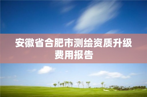 安徽省合肥市測繪資質升級費用報告