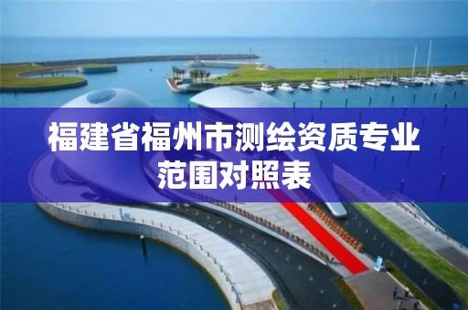 福建省福州市測繪資質專業范圍對照表