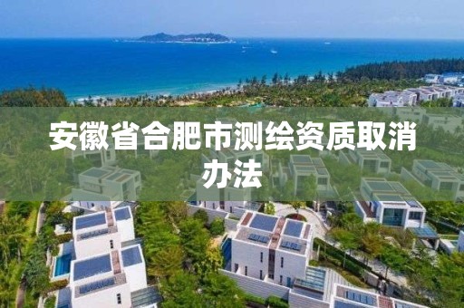 安徽省合肥市測繪資質(zhì)取消辦法