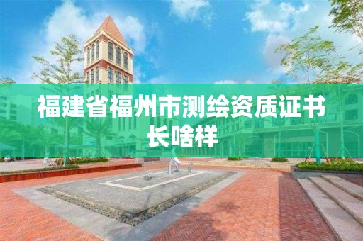 福建省福州市測繪資質(zhì)證書長啥樣