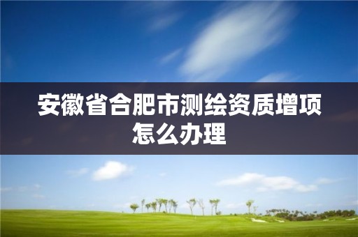 安徽省合肥市測繪資質增項怎么辦理