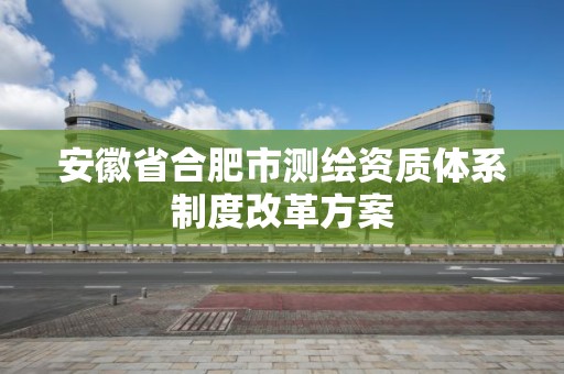 安徽省合肥市測繪資質體系制度改革方案