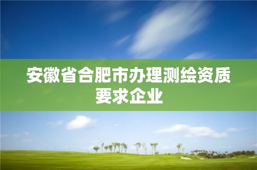 安徽省合肥市辦理測繪資質要求企業