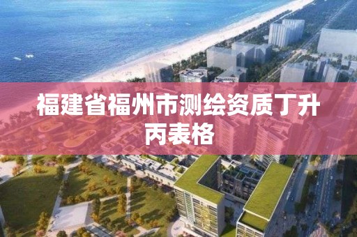 福建省福州市測繪資質丁升丙表格