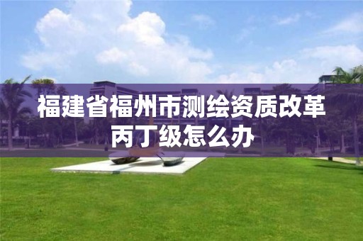 福建省福州市測繪資質改革丙丁級怎么辦