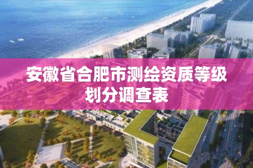 安徽省合肥市測繪資質等級劃分調查表