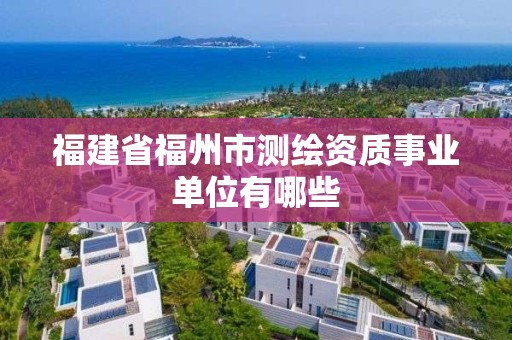 福建省福州市測繪資質事業單位有哪些