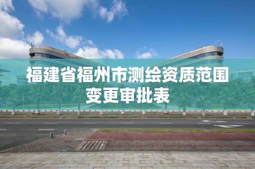 福建省福州市測繪資質范圍變更審批表