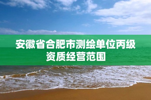 安徽省合肥市測繪單位丙級資質經營范圍