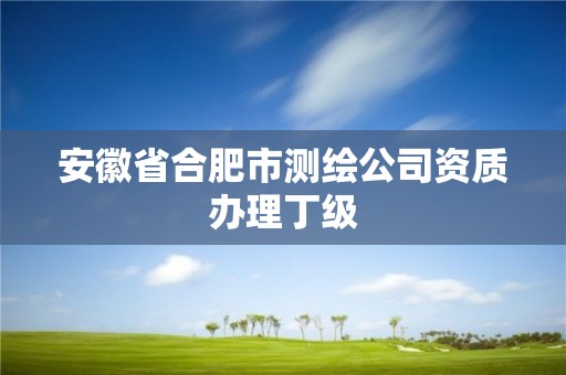 安徽省合肥市測繪公司資質辦理丁級