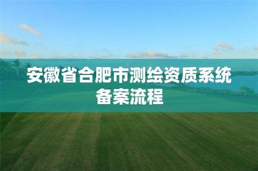 安徽省合肥市測繪資質系統備案流程