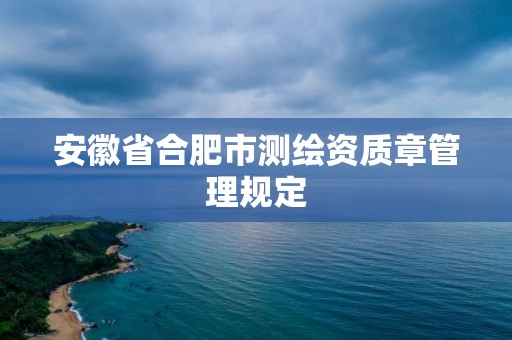 安徽省合肥市測繪資質章管理規定