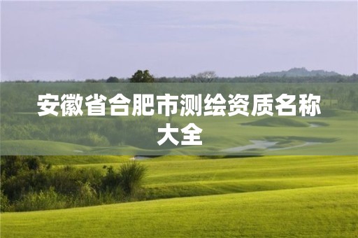 安徽省合肥市測(cè)繪資質(zhì)名稱(chēng)大全