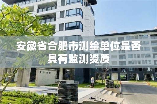 安徽省合肥市測繪單位是否具有監(jiān)測資質(zhì)