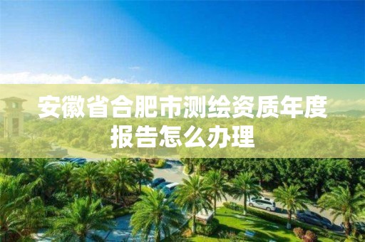 安徽省合肥市測繪資質年度報告怎么辦理