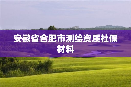 安徽省合肥市測繪資質社保材料