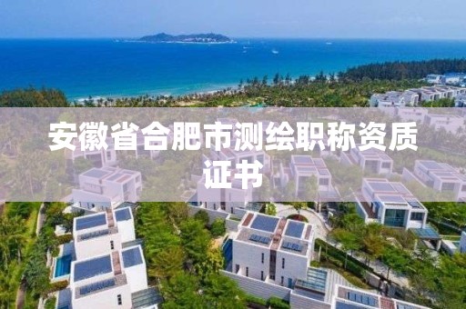 安徽省合肥市測繪職稱資質證書