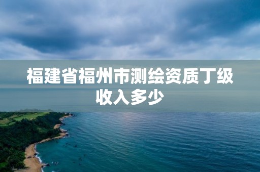 福建省福州市測繪資質丁級收入多少