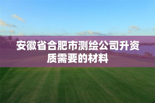 安徽省合肥市測繪公司升資質需要的材料