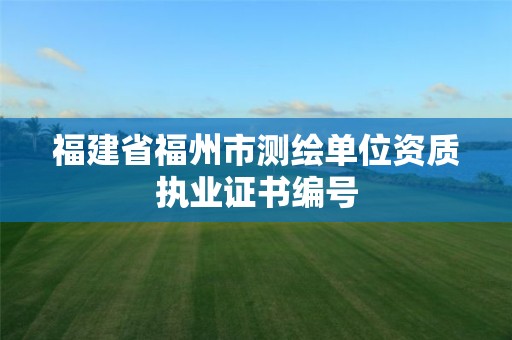 福建省福州市測繪單位資質執業證書編號