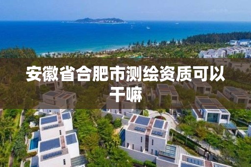 安徽省合肥市測繪資質可以干嘛