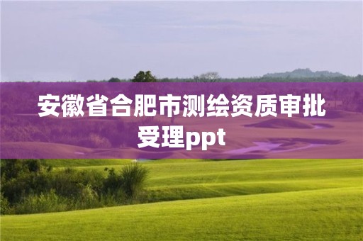 安徽省合肥市測(cè)繪資質(zhì)審批受理ppt