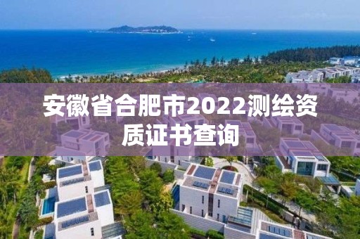 安徽省合肥市2022測繪資質證書查詢