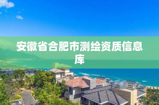 安徽省合肥市測繪資質(zhì)信息庫