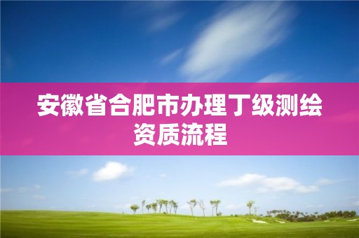 安徽省合肥市辦理丁級測繪資質流程