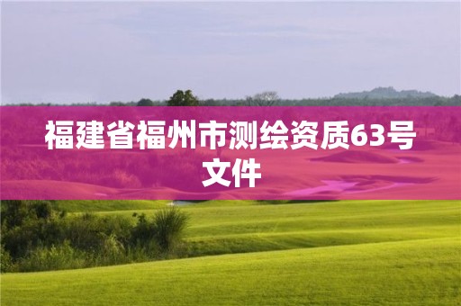 福建省福州市測繪資質63號文件