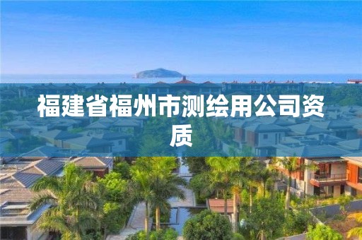 福建省福州市測繪用公司資質