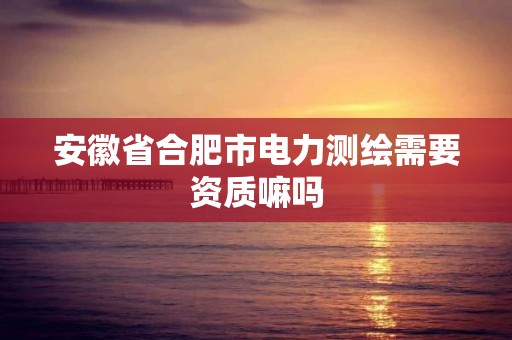 安徽省合肥市電力測繪需要資質嘛嗎