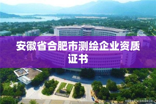 安徽省合肥市測繪企業(yè)資質(zhì)證書