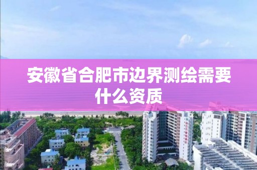 安徽省合肥市邊界測繪需要什么資質