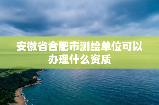 安徽省合肥市測繪單位可以辦理什么資質