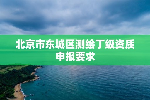 北京市東城區測繪丁級資質申報要求