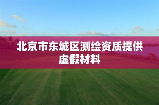 北京市東城區測繪資質提供虛假材料