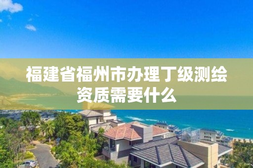 福建省福州市辦理丁級(jí)測(cè)繪資質(zhì)需要什么