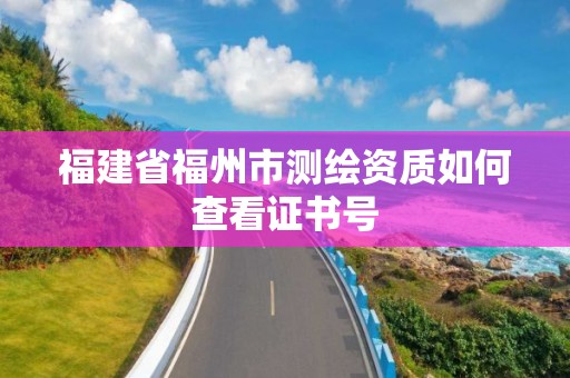 福建省福州市測繪資質如何查看證書號